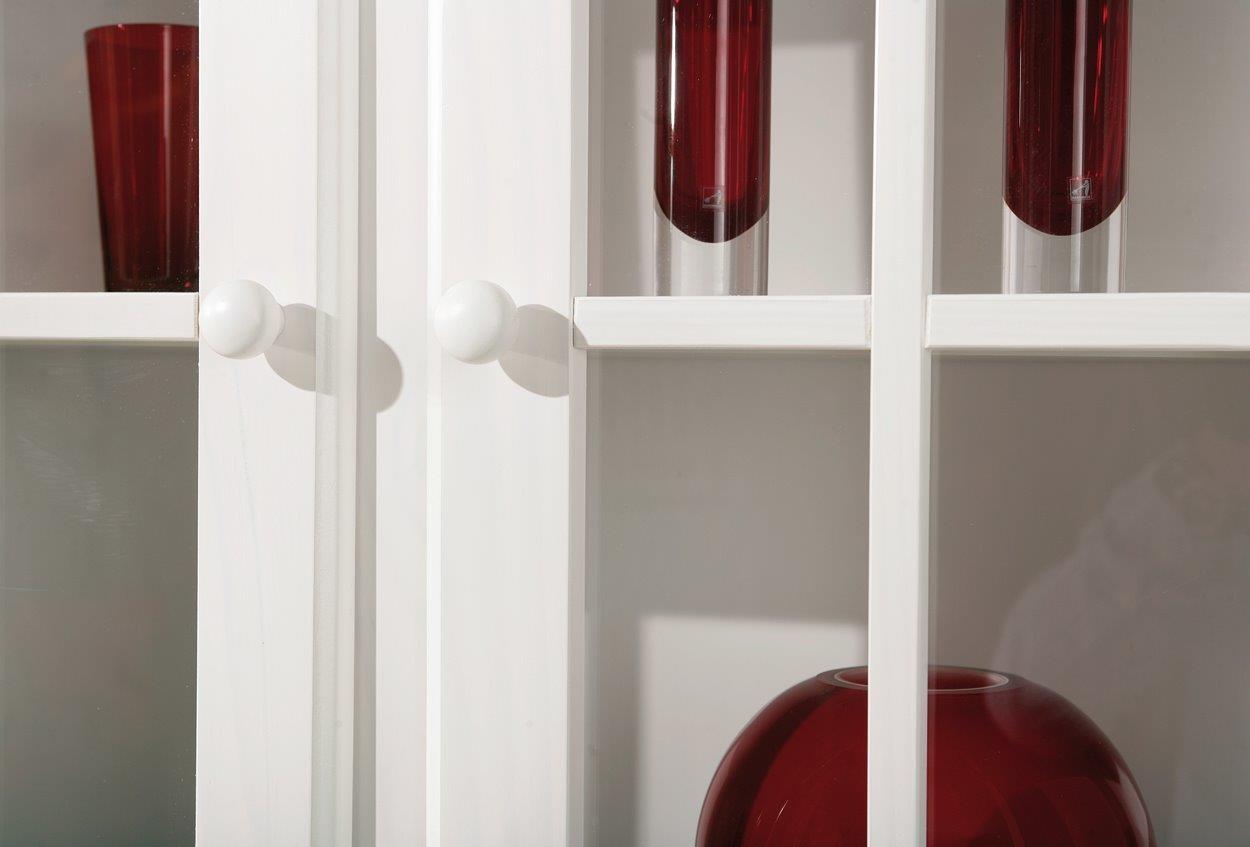Massivholz Küchenschrank Weiß Lasiert Kiefer Massiv Buffet-schrank Vitrinen Glas