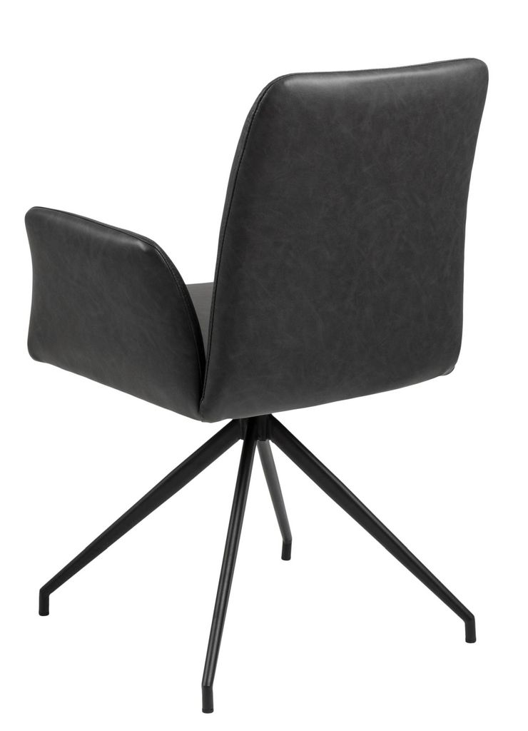 Esszimmerstuhl Naya Drehbar In Kunstleder Vintage Schwarz