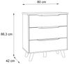 Schubladenkommode VANKKA Kommode mit 3 Schubladen, Plankeneiche / Weiß