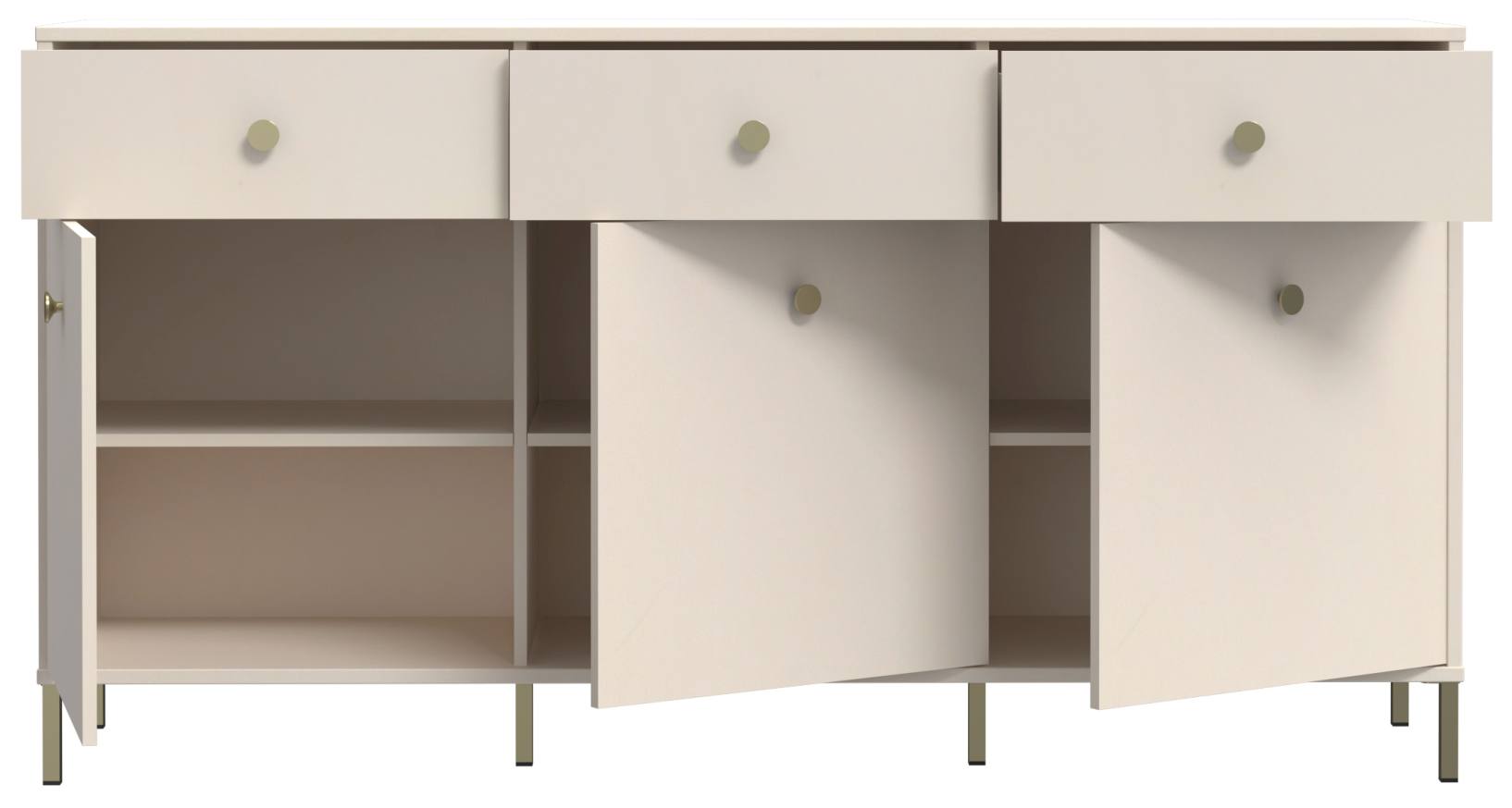 Forte BALTIMORE Sideboard – 3 Türen & 3 Schubladen, Sonoma Eiche, 136 X 83 X 41,3 Cm